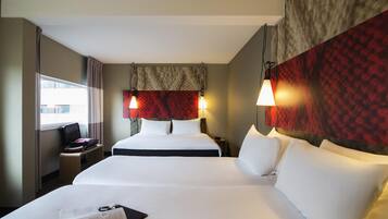 In-room safe, desk, laptop workspace, blackout curtains