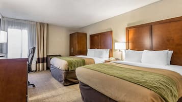 Standard Room, 2 Queen Beds, Non Smoking | Desk, laptop workspace, blackout curtains, iron/ironing board