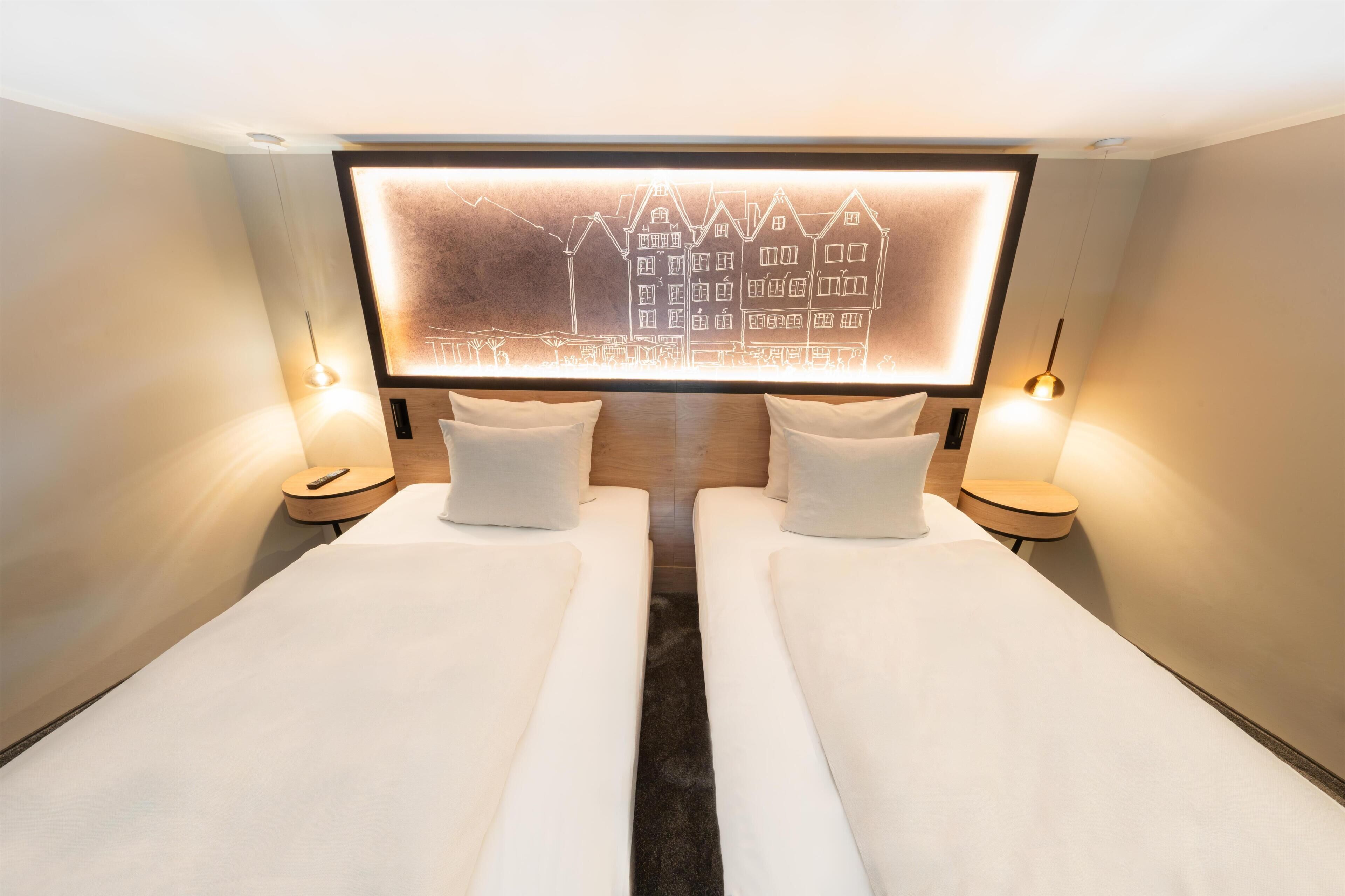 Suite, 2 Twin Beds (Tower Duplex) | Hypo-allergenic bedding, down comforters, minibar, in-room safe