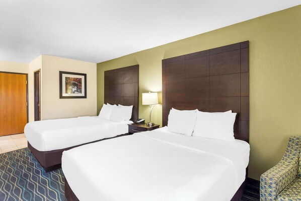 Standard Room, 2 Queen Beds, Non Smoking, Refrigerator & Microwave | In-room safe, desk, iron/ironing board, WiFi