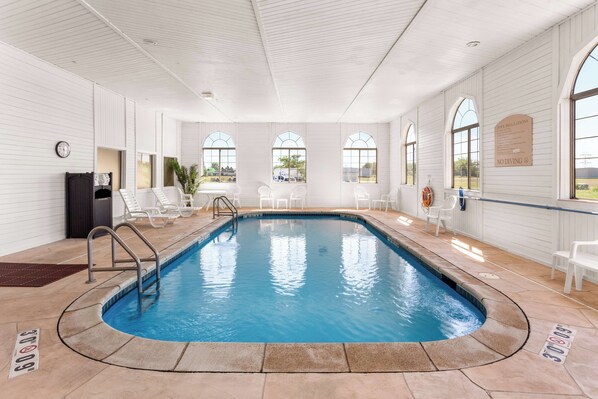 Indoor pool, sun loungers