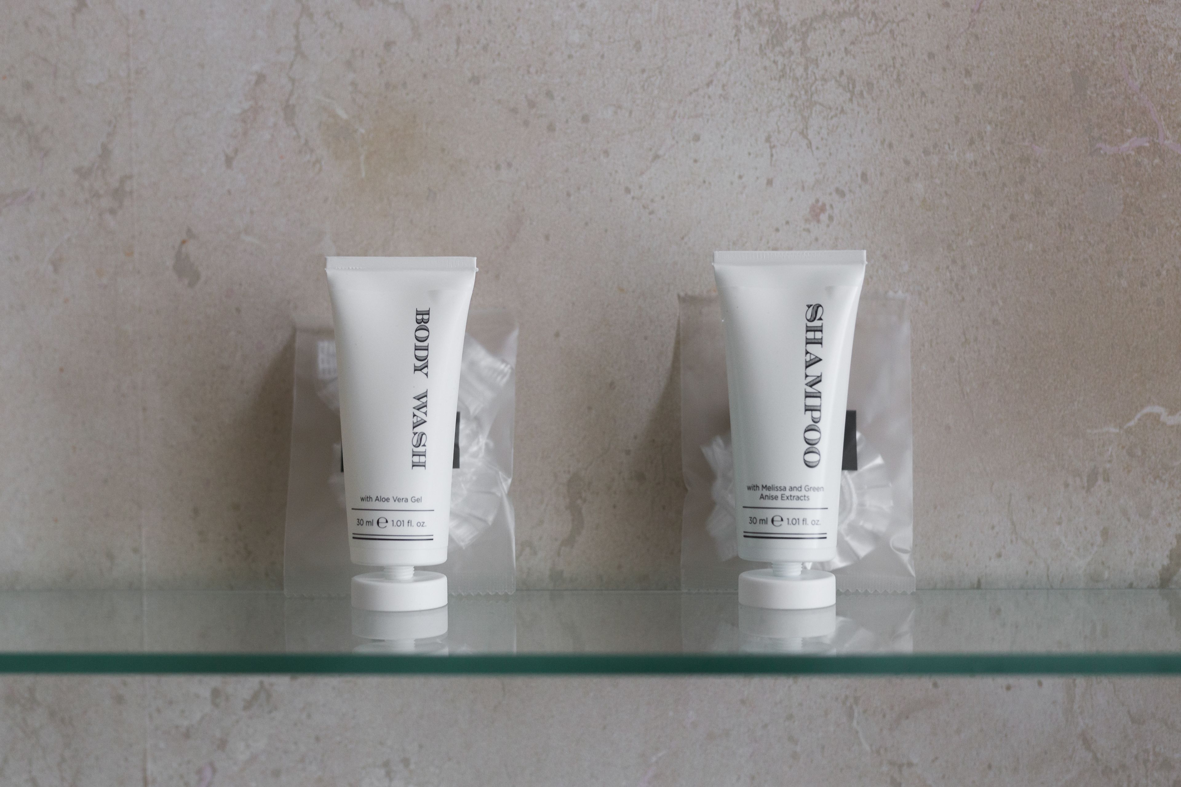 free toiletries, hair dryer, towels