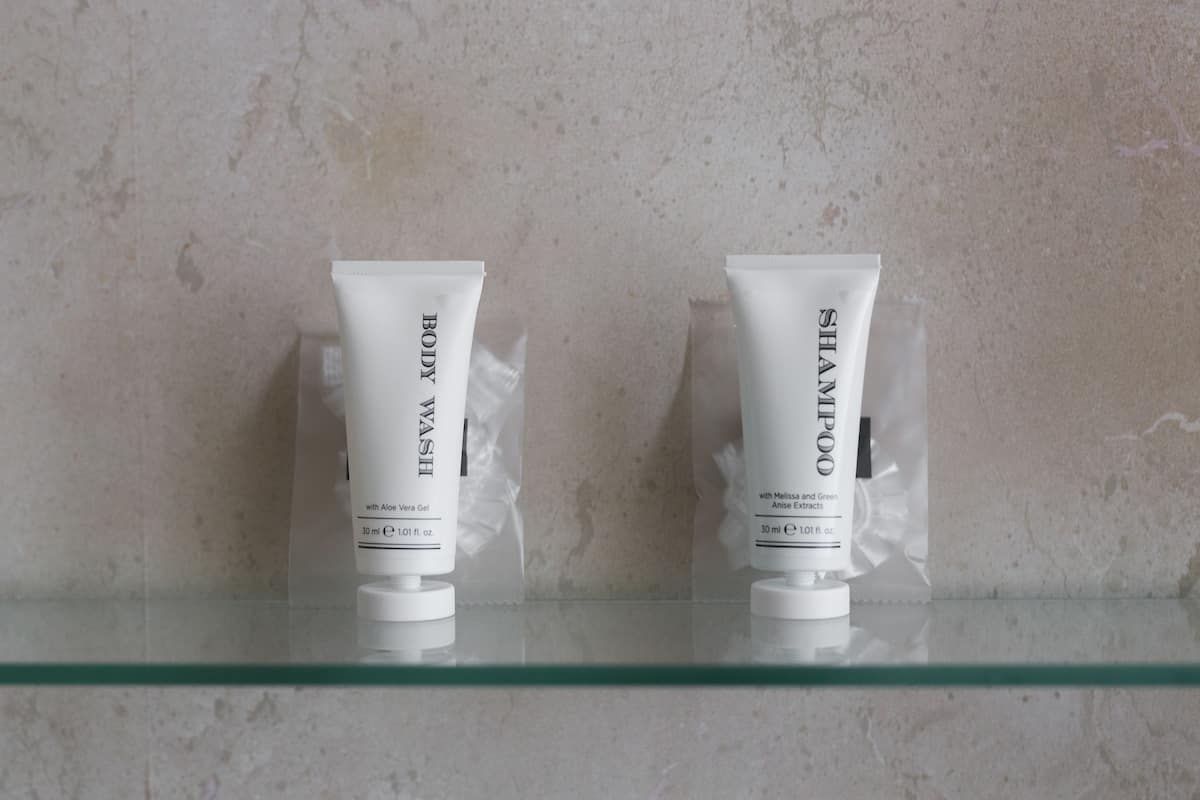 free toiletries, hair dryer, towels