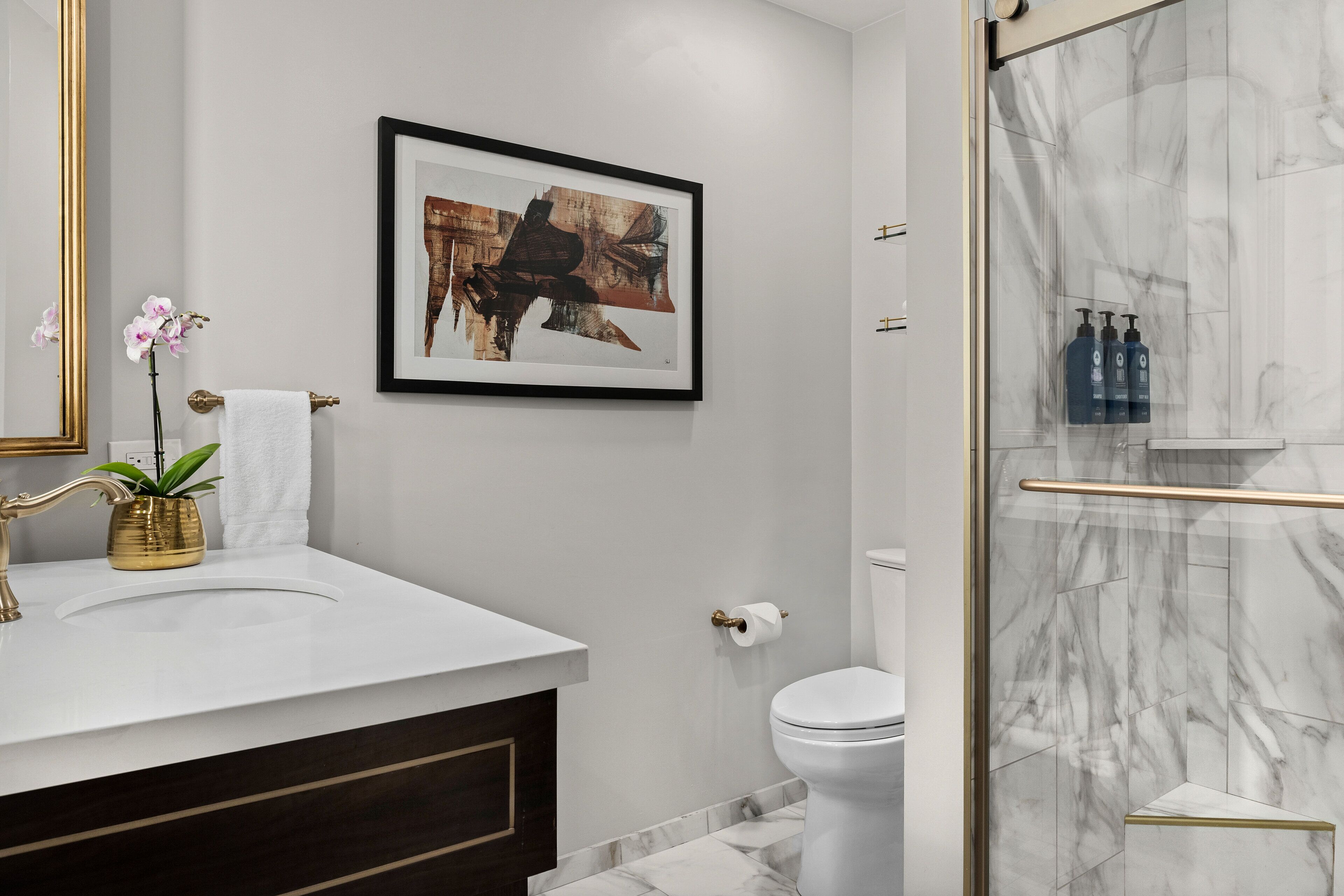 free toiletries, hair dryer, towels, soap