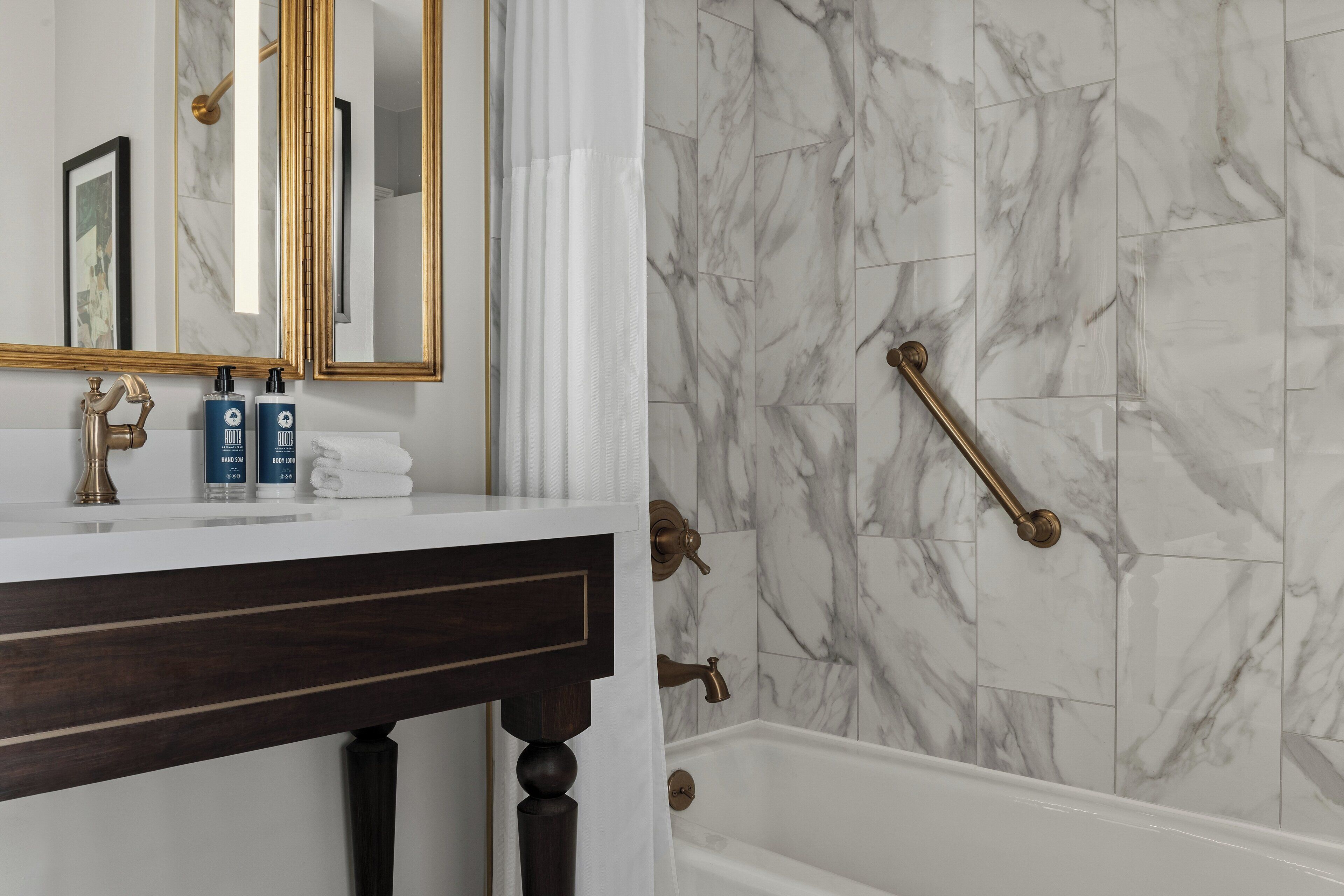 superior suite, 1 queen bed with sofa bed | bathroom | free toiletries, hair dryer, towels, soap