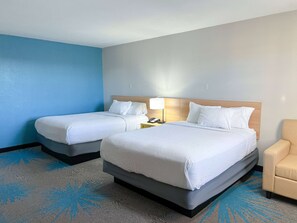 Pillowtop beds, minibar, desk, laptop workspace