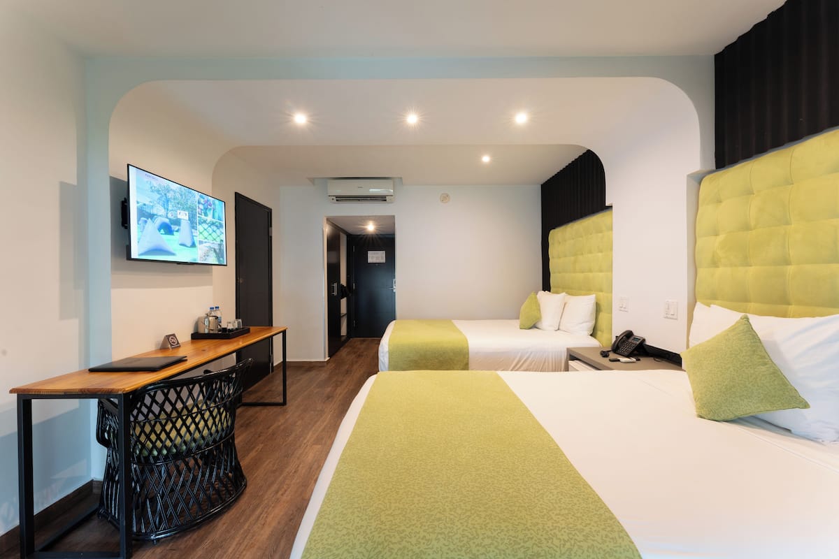 Room, Multiple Beds, Pool Access, Pool View | Premium bedding, down duvets, in-room safe, blackout curtains