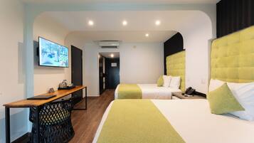 Room, Multiple Beds, Pool Access, Pool View | Premium bedding, down comforters, in-room safe, blackout drapes