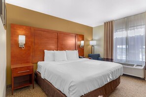 Desk, blackout curtains, iron/ironing board, free cots/infant beds