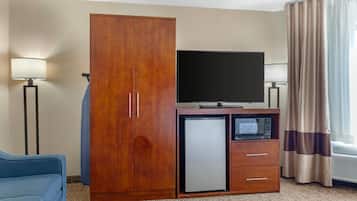 Desk, blackout curtains, iron/ironing board, free cots/infant beds