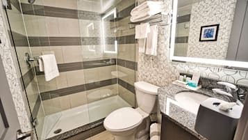 Free toiletries, hair dryer, towels