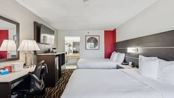 Room, 2 Double Beds, Non Smoking | Pillowtop beds, in-room safe, desk, iron/ironing board