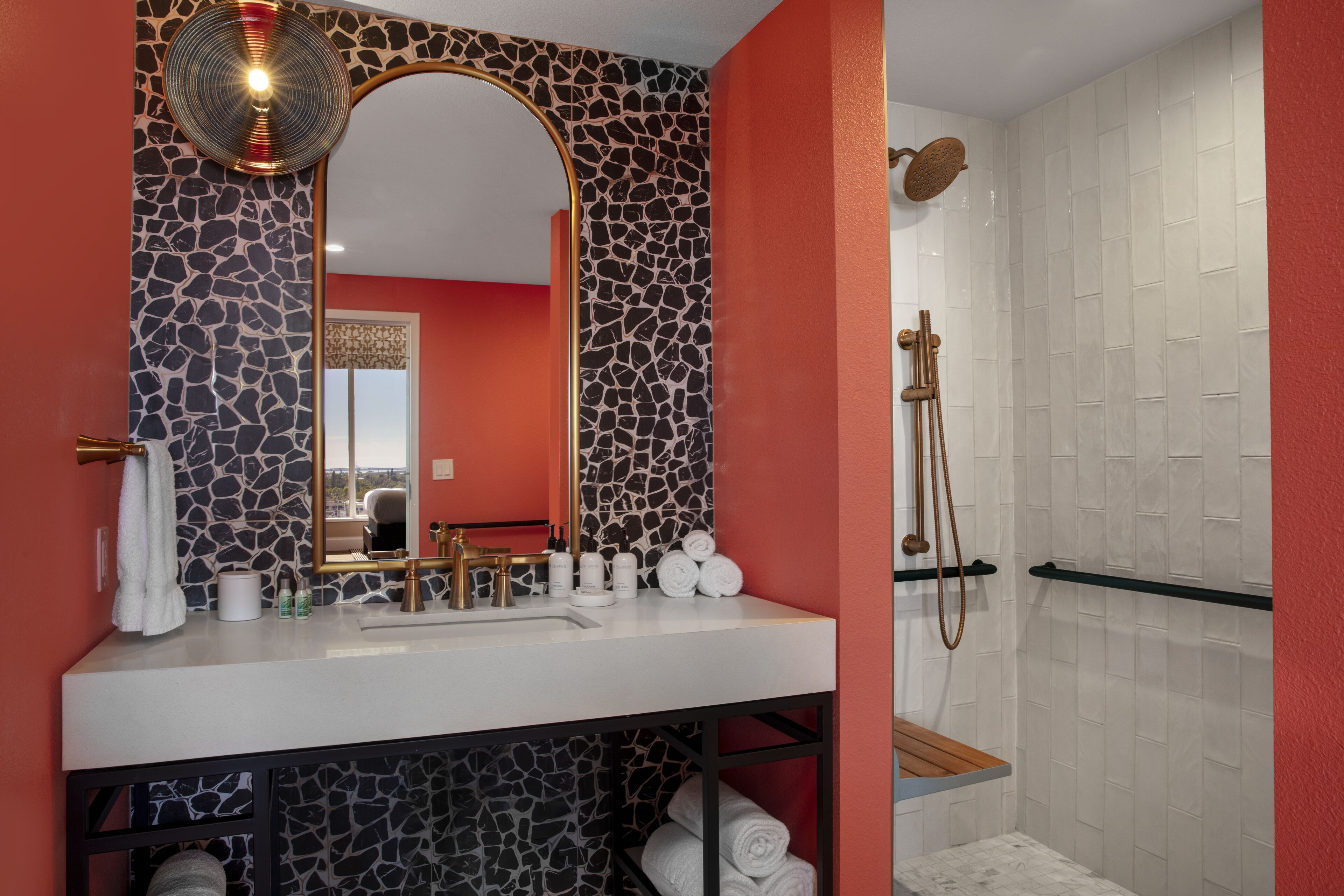 penthouse | bathroom | combined shower/bathtub, designer toiletries, hair dryer, towels