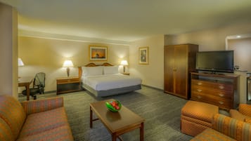 In-room safe, desk, laptop workspace, blackout curtains