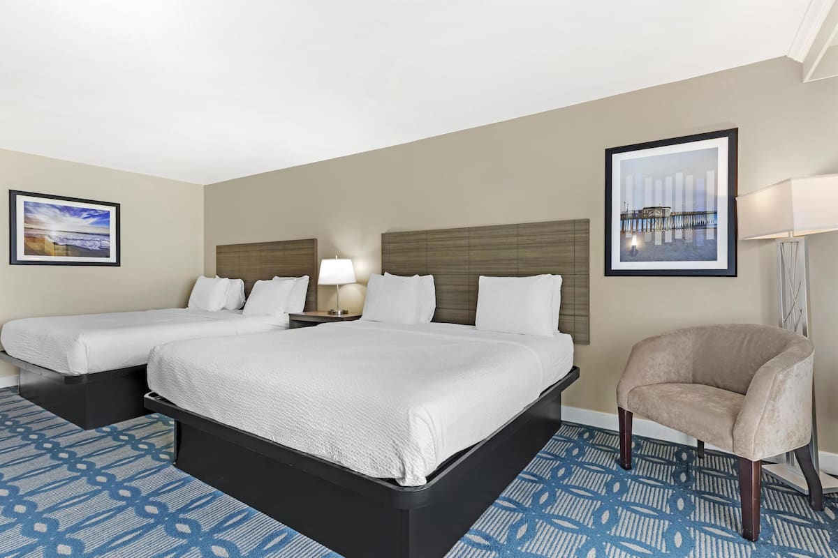 Standard Room, Multiple Beds, Non Smoking, Balcony (Shower Only) | Desk, laptop workspace, blackout curtains, iron/ironing board