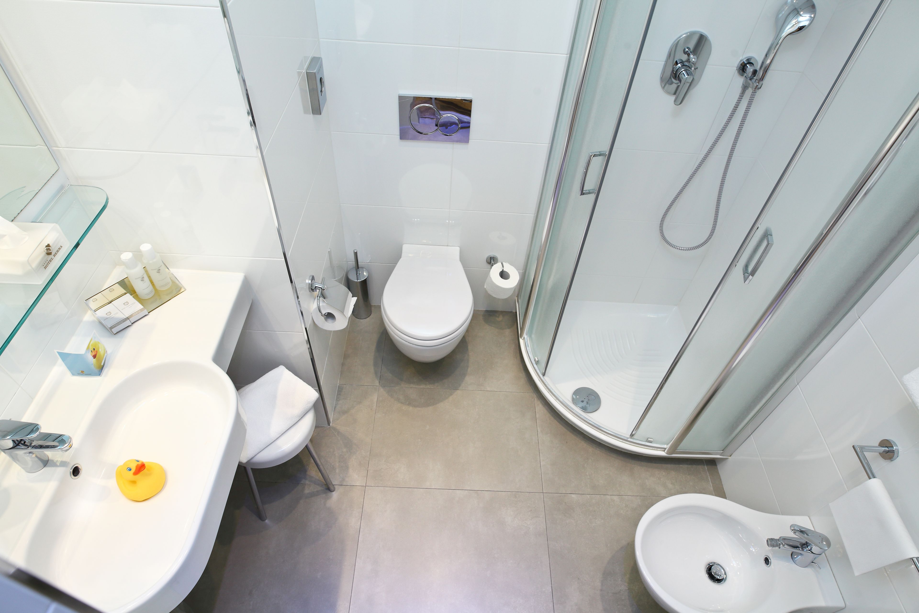 superior single room | bathroom | shower, free toiletries, hair dryer, slippers