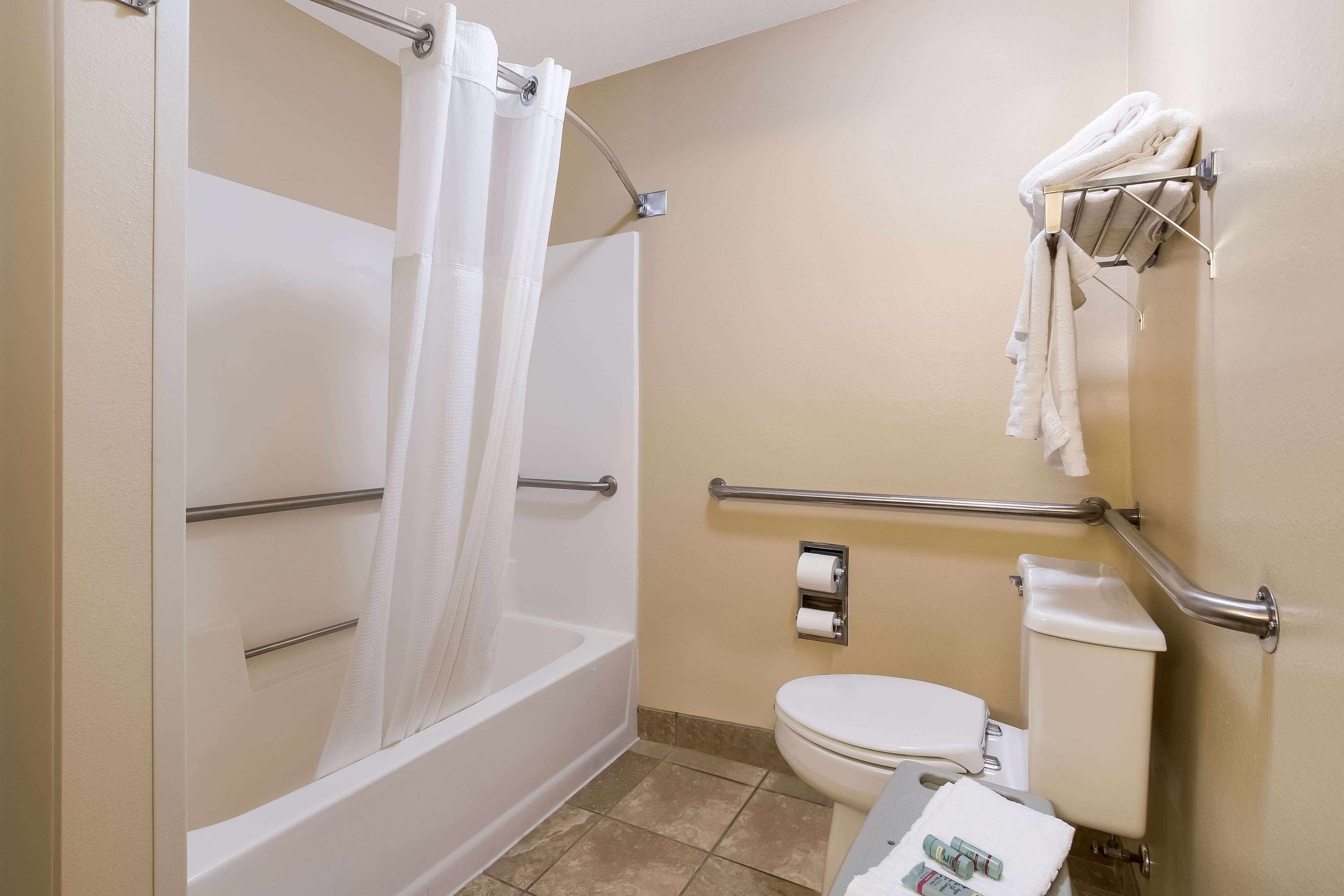 room, 1 queen bed, accessible | bathroom | combined shower/bathtub, eco-friendly toiletries, hair dryer, towels