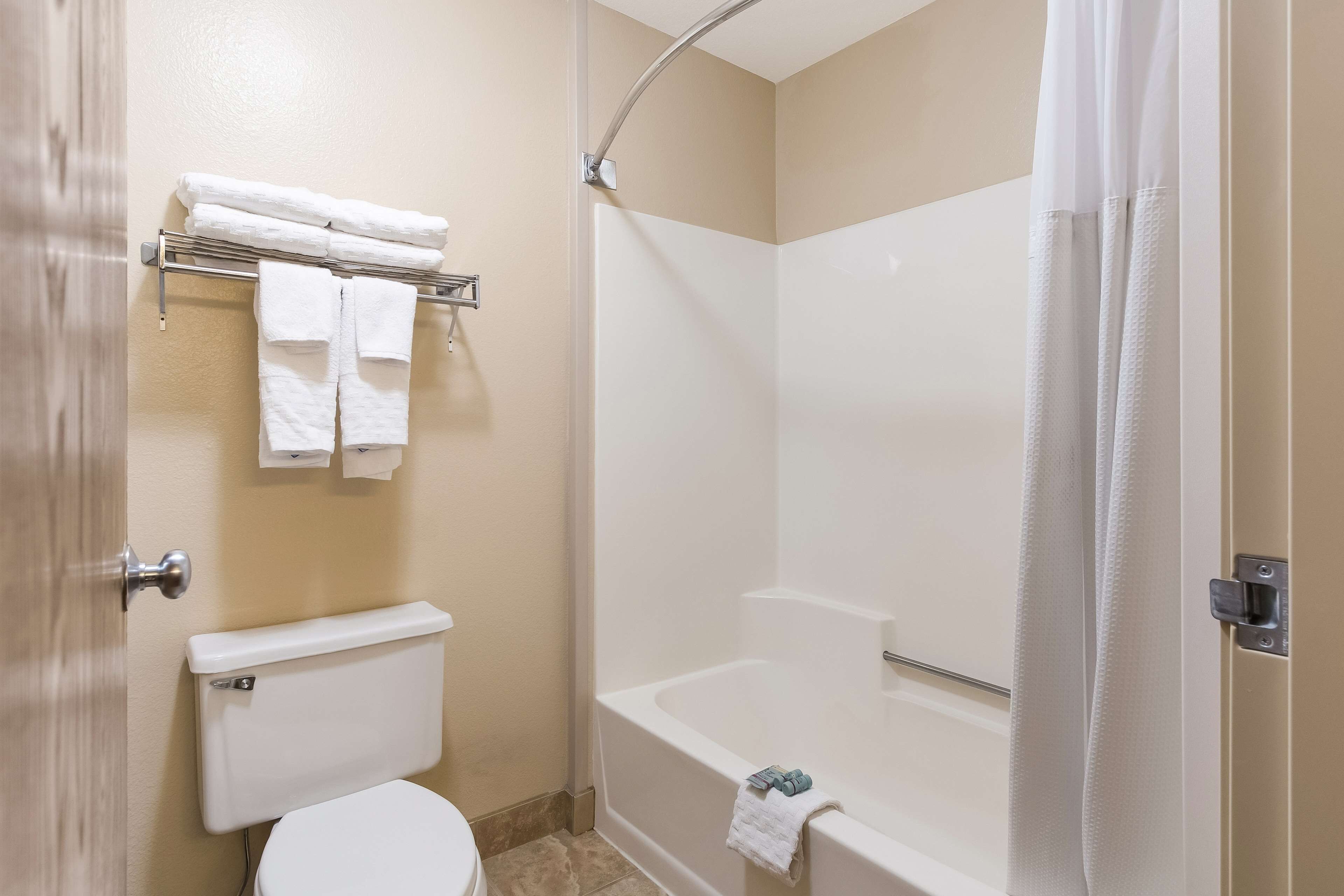 room, 1 king bed | bathroom | combined shower/bathtub, eco-friendly toiletries, hair dryer, towels