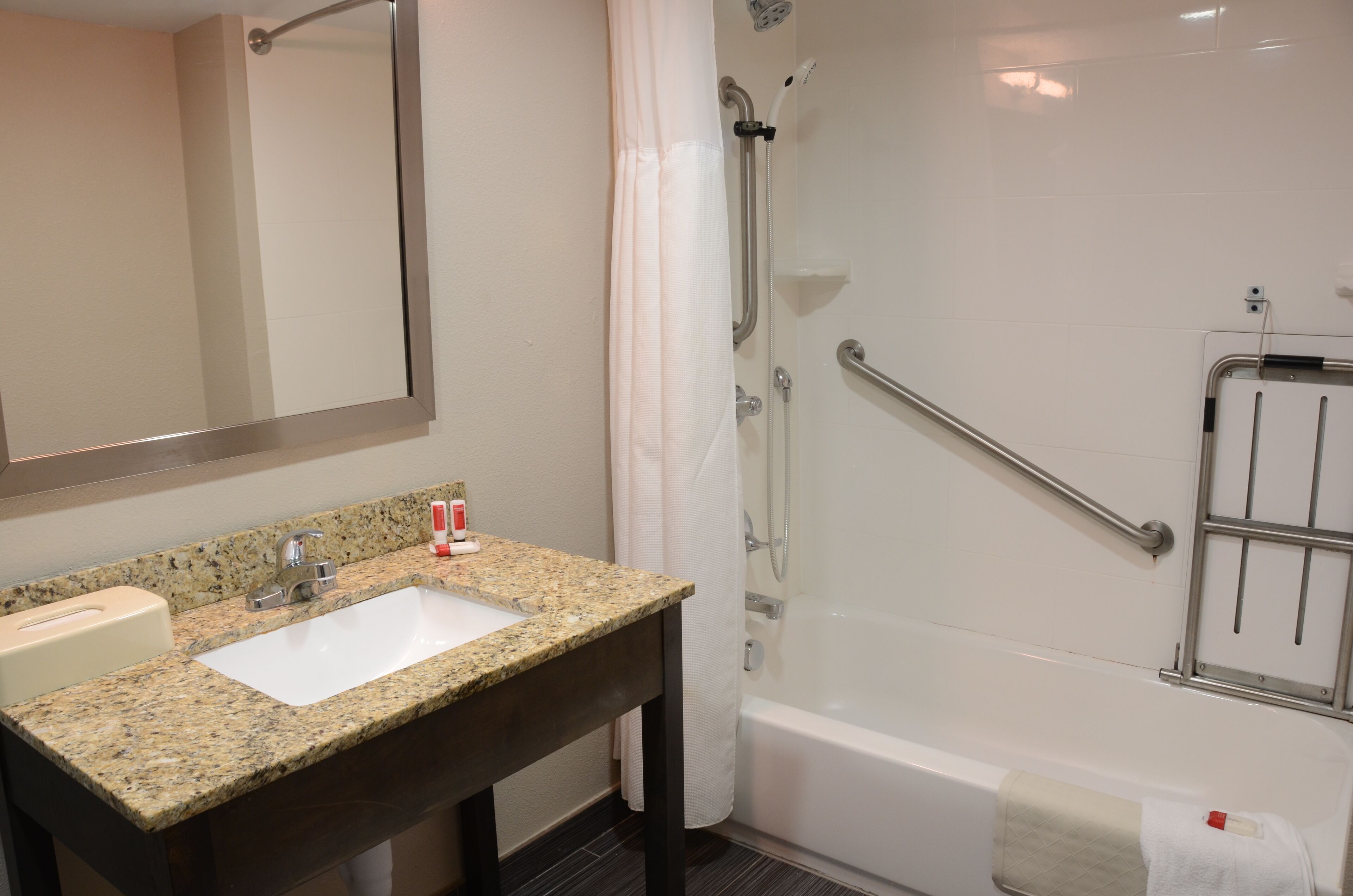 free toiletries, hair dryer, towels, soap