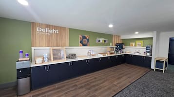 Free daily self-serve breakfast