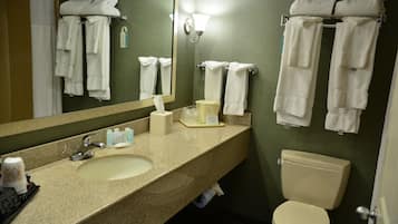 Free toiletries, hair dryer, towels