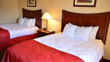 Standard Room, 2 Queen Beds | Desk, blackout drapes, iron/ironing board, free cribs/infant beds