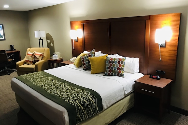 Colchones con pillow-top, escritorio y espacio para trabajar con laptop