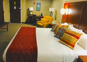 Pillow-top beds, desk, laptop workspace, iron/ironing board