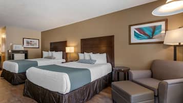 Standard Room, 2 Queen Beds, Non Smoking | Desk, blackout drapes, iron/ironing board, free cribs/infant beds