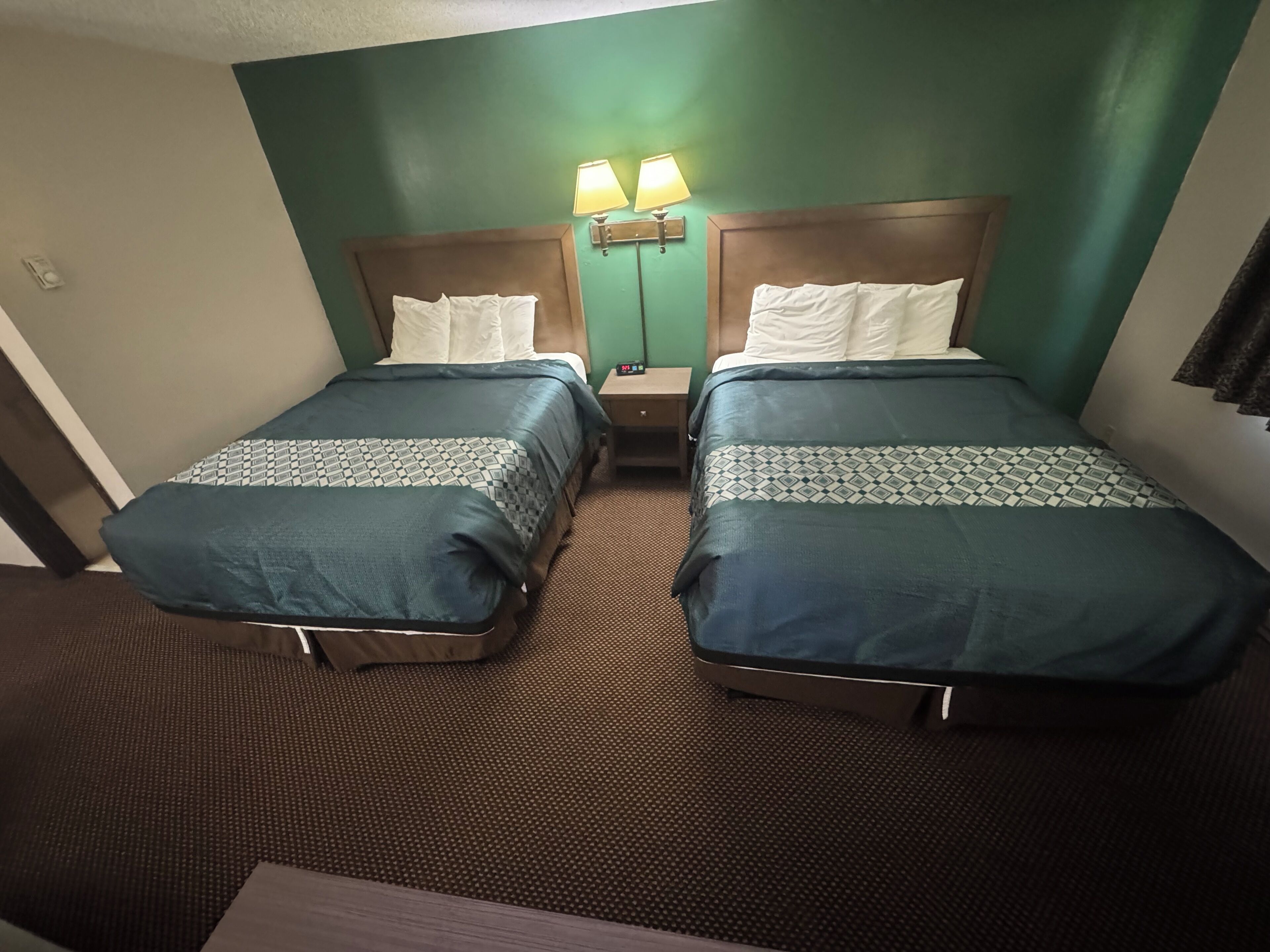 Room, 2 Queen Beds, Non Smoking | Desk, WiFi (free), bed sheets