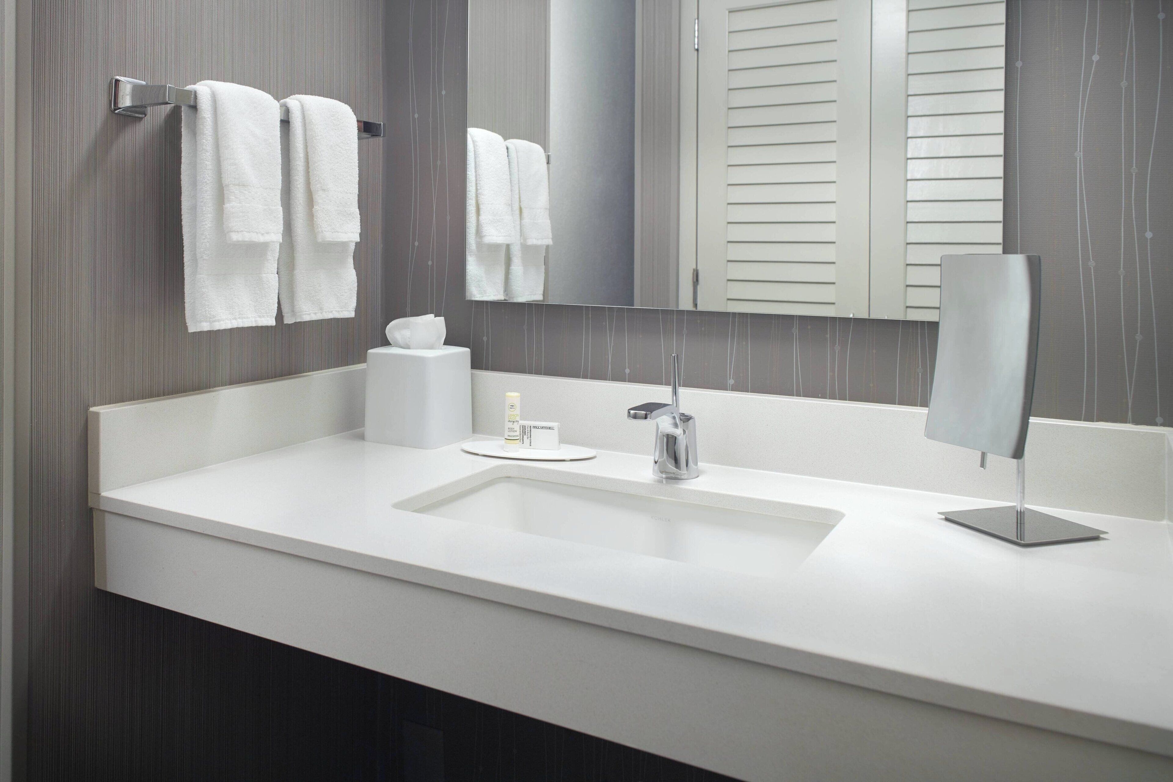 free toiletries, hair dryer, towels