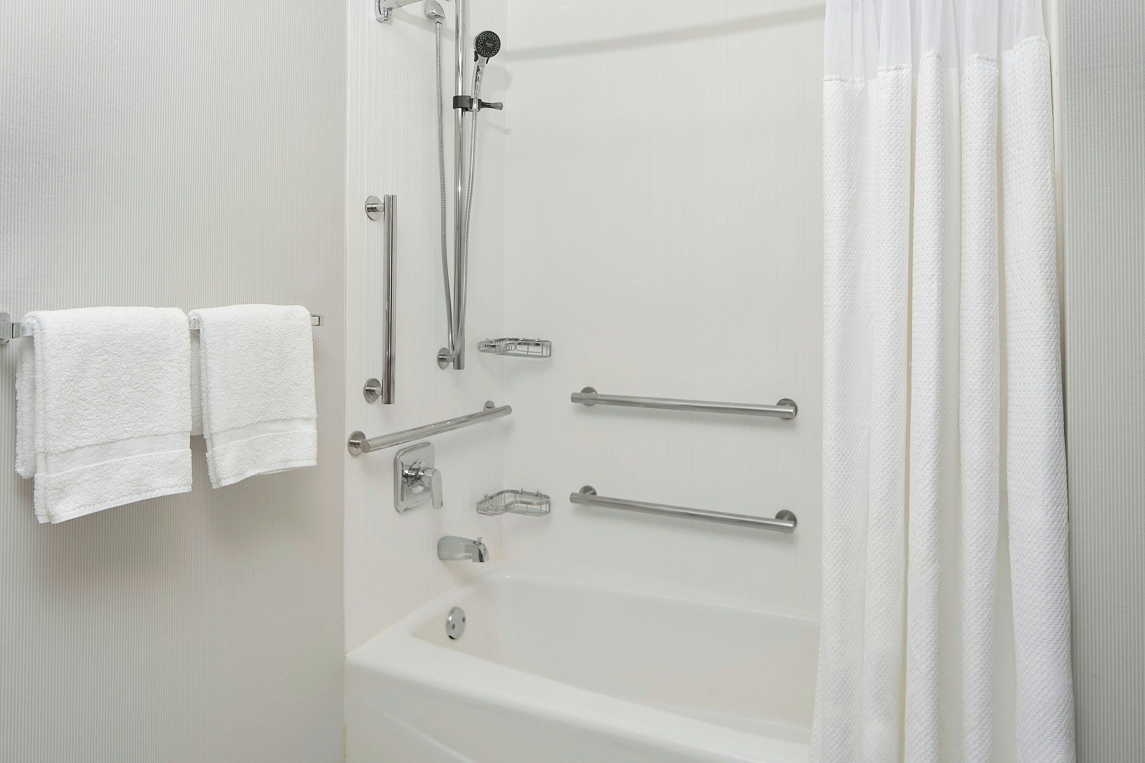 free toiletries, hair dryer, towels