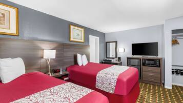 Desk, iron/ironing board, free WiFi, alarm clocks