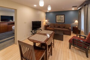 Suite, 1 King Bed, Non Smoking, Kitchenette | 1 bedroom, desk, laptop workspace, iron/ironing board