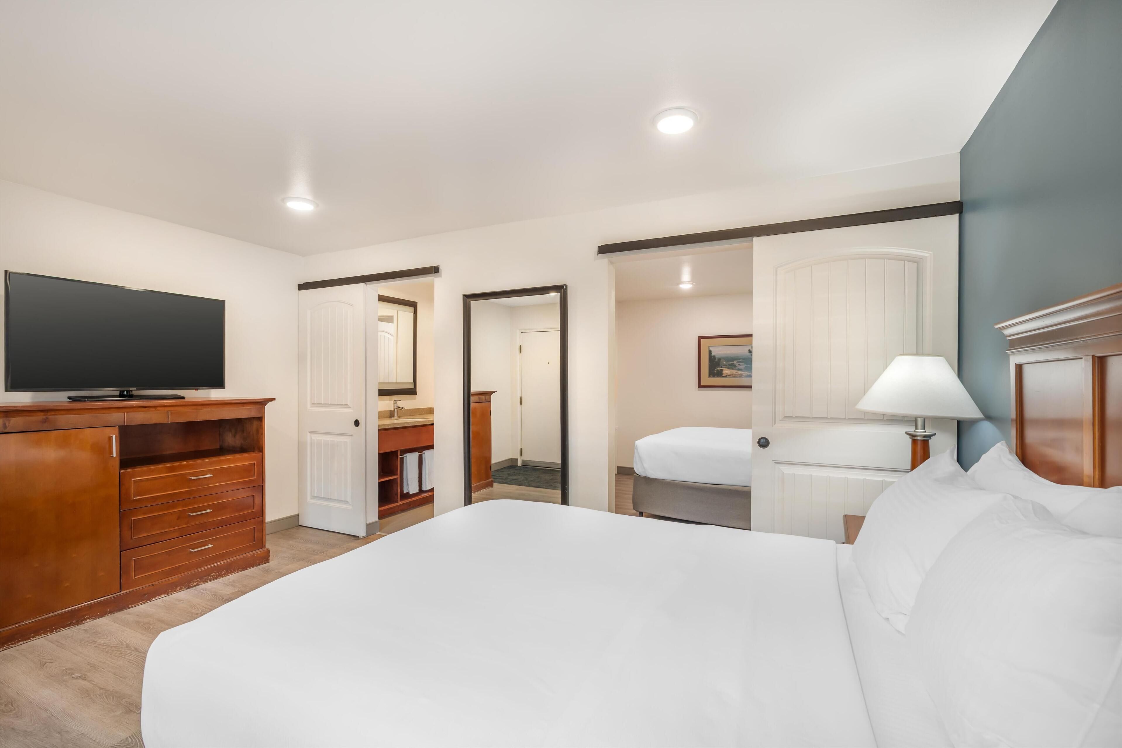 standard room, 2 queen beds, non smoking, refrigerator | 1 bedroom, desk, laptop workspace, iron/ironing board