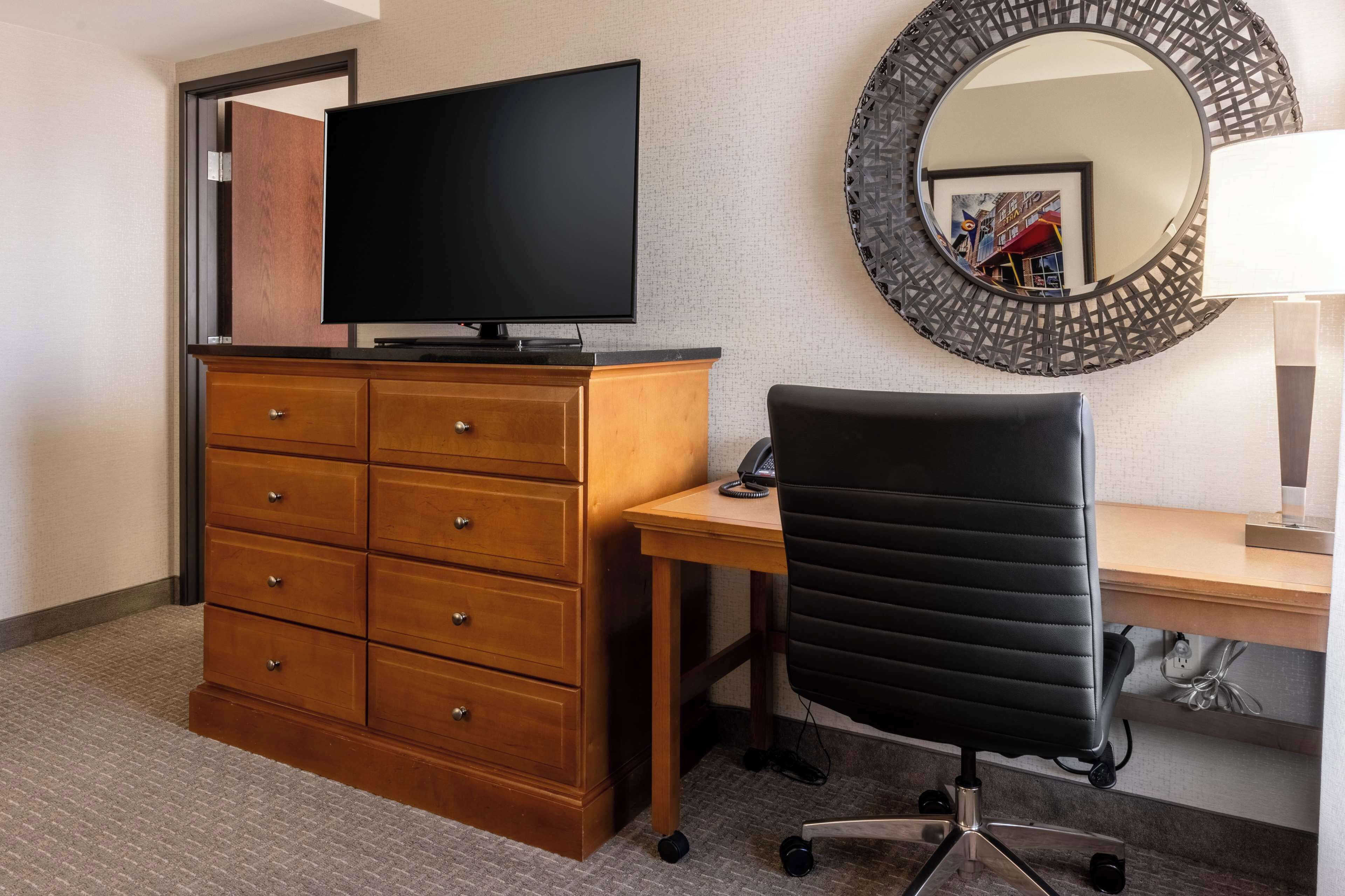 1 bedroom, desk, blackout curtains, iron/ironing board