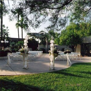 Outdoor wedding area