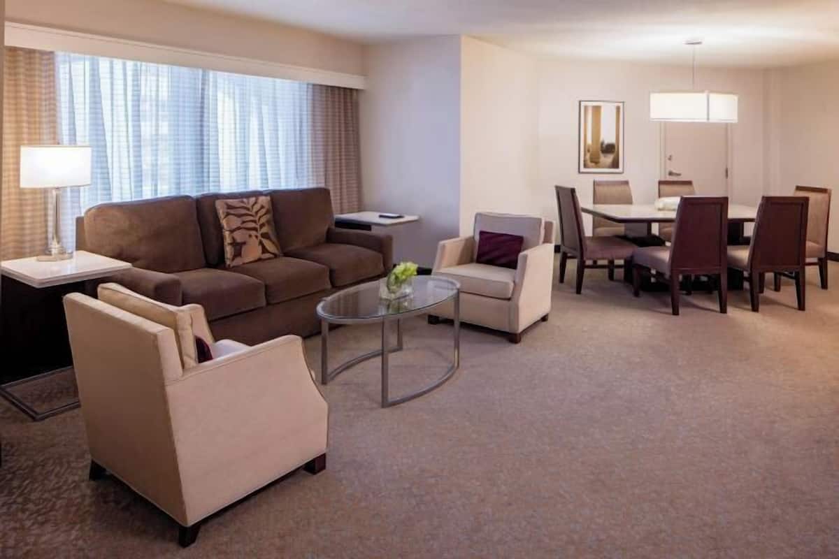 Living area | 55-inch LCD TV with cable channels, TV, iPod dock