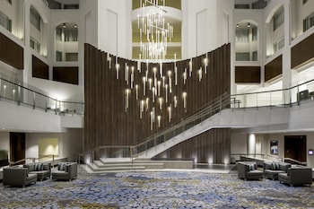 Hotel entrance and lobby at Grand Hyatt Washington