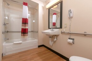 Superior Room, 1 King Bed, Accessible (Smoke Free) | Bathroom | Combined shower/tub, free toiletries, hair dryer, towels