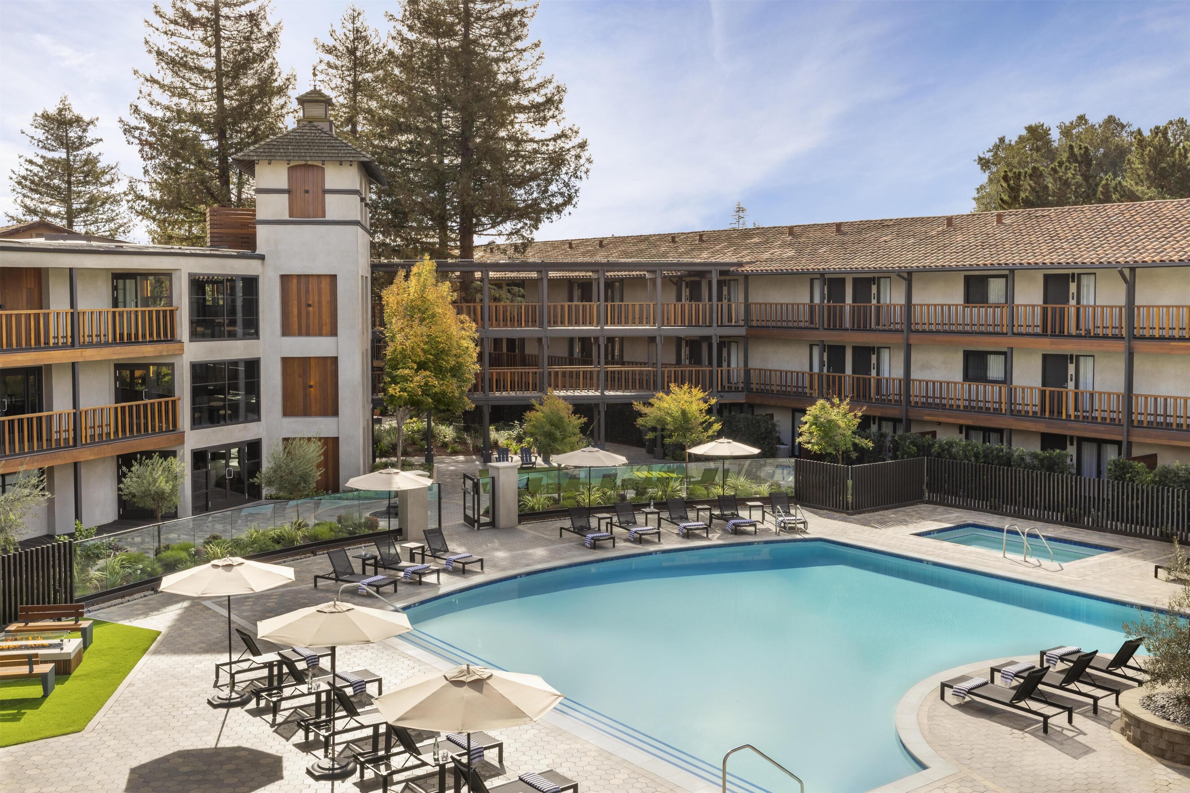 Outdoor pool, open 8:00 AM to 9:00 PM, pool umbrellas, sun loungers