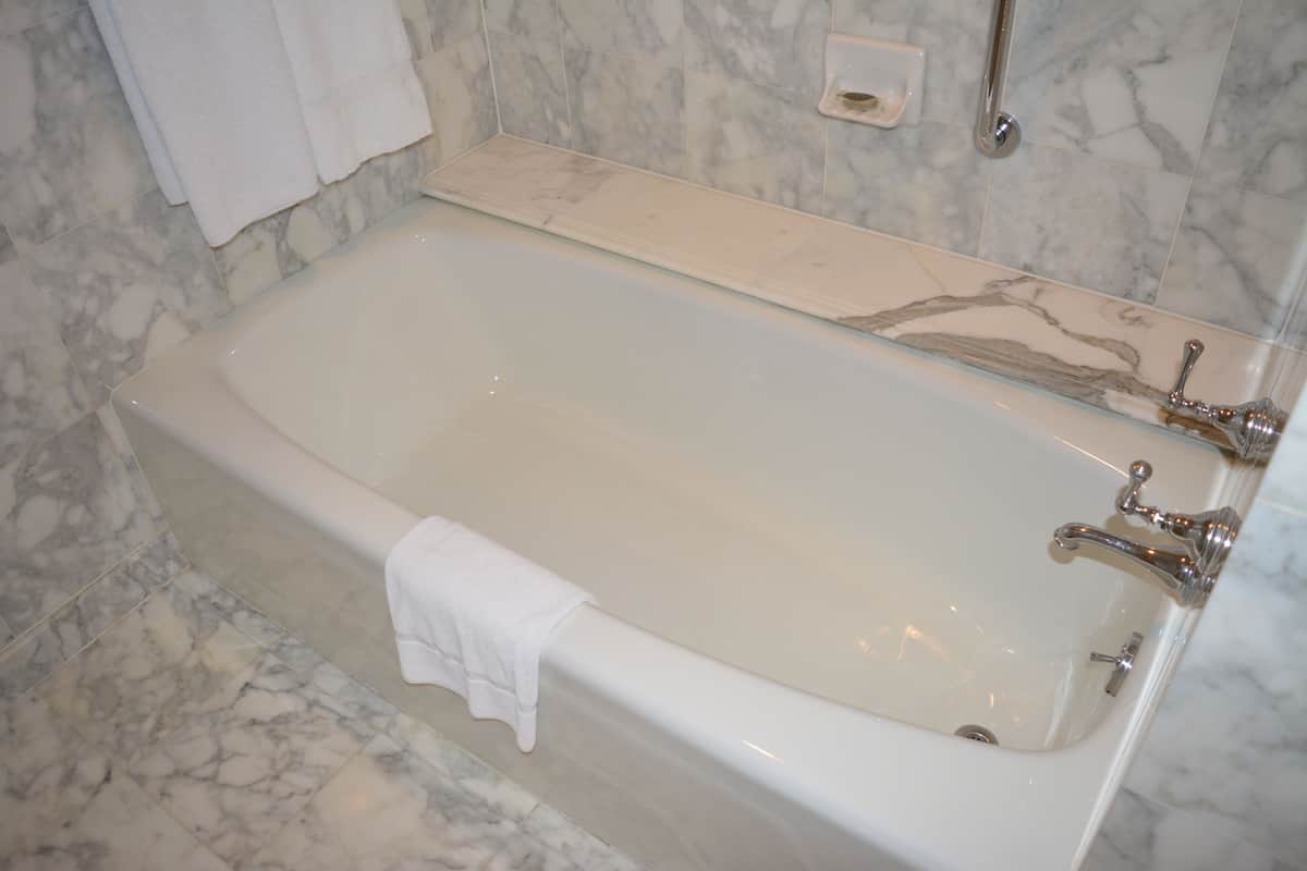 combined shower/bathtub, free toiletries, hair dryer, bathrobes