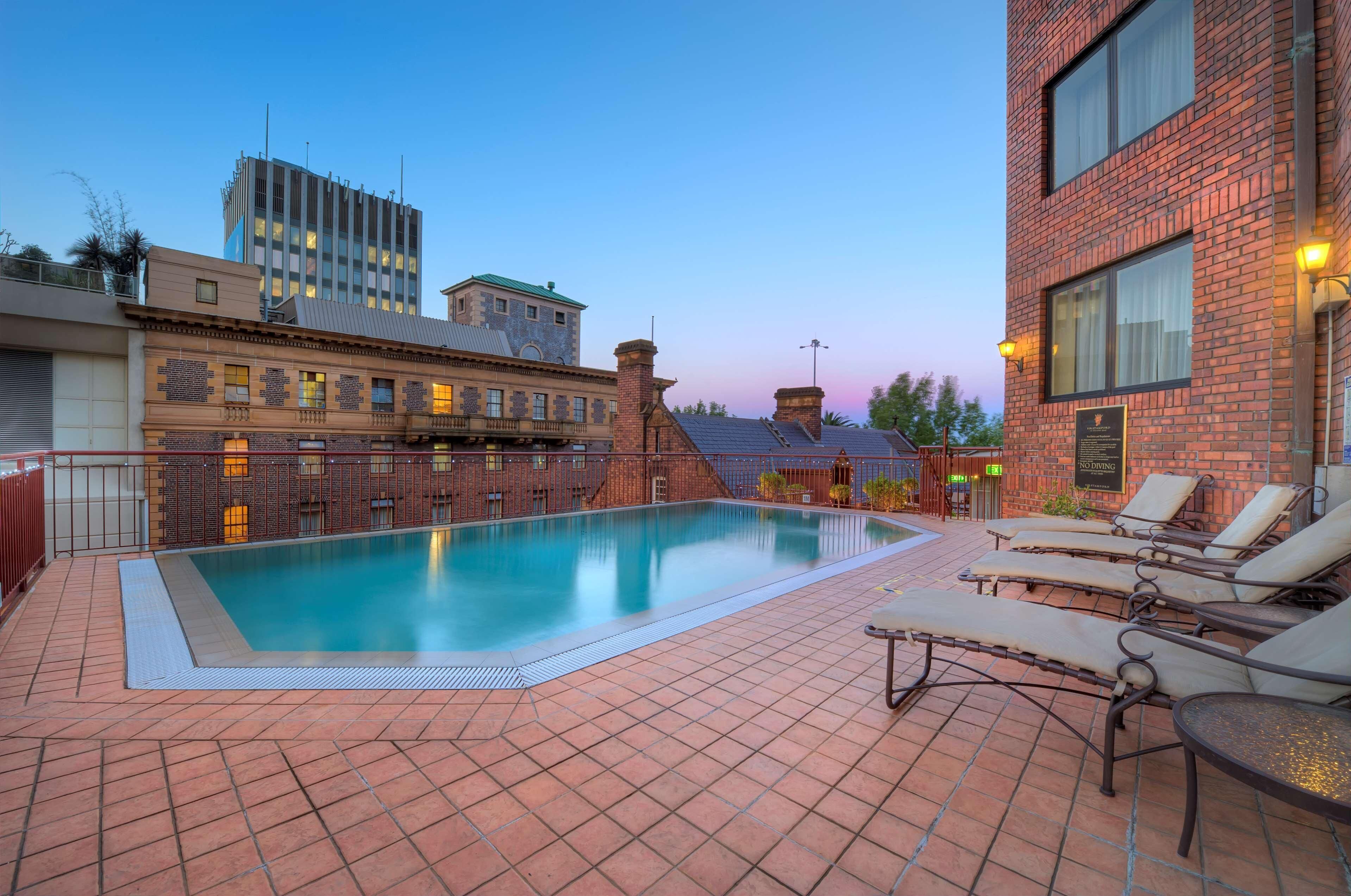 Outdoor pool, pool loungers