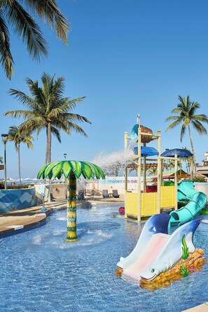 Indoor pool, outdoor pool, pool umbrellas