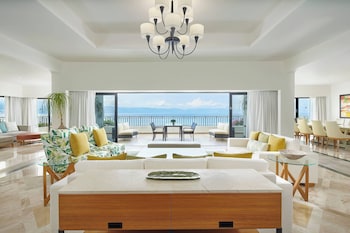 Minibar, in-room safe, desk, laptop workspace at Marriott Puerto Vallarta Resort & Spa