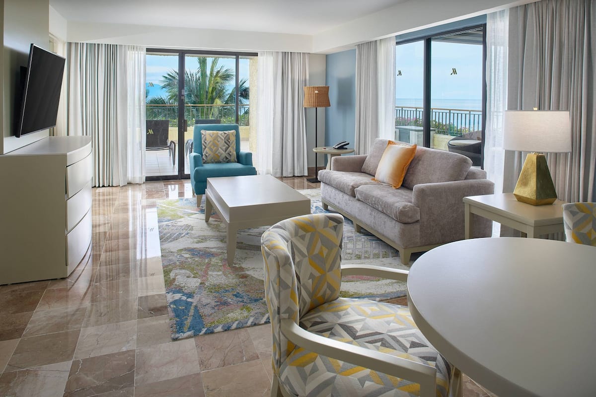 Suite, 1 Bedroom, Oceanfront | Minibar, in-room safe, desk, laptop workspace