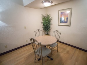 1 bedroom, desk, laptop workspace, blackout curtains