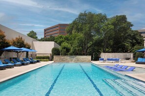 Outdoor pool, open 6:00 AM to 11:00 PM, pool umbrellas, pool loungers