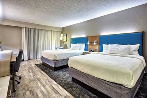 In-room safe, desk, laptop workspace, blackout curtains