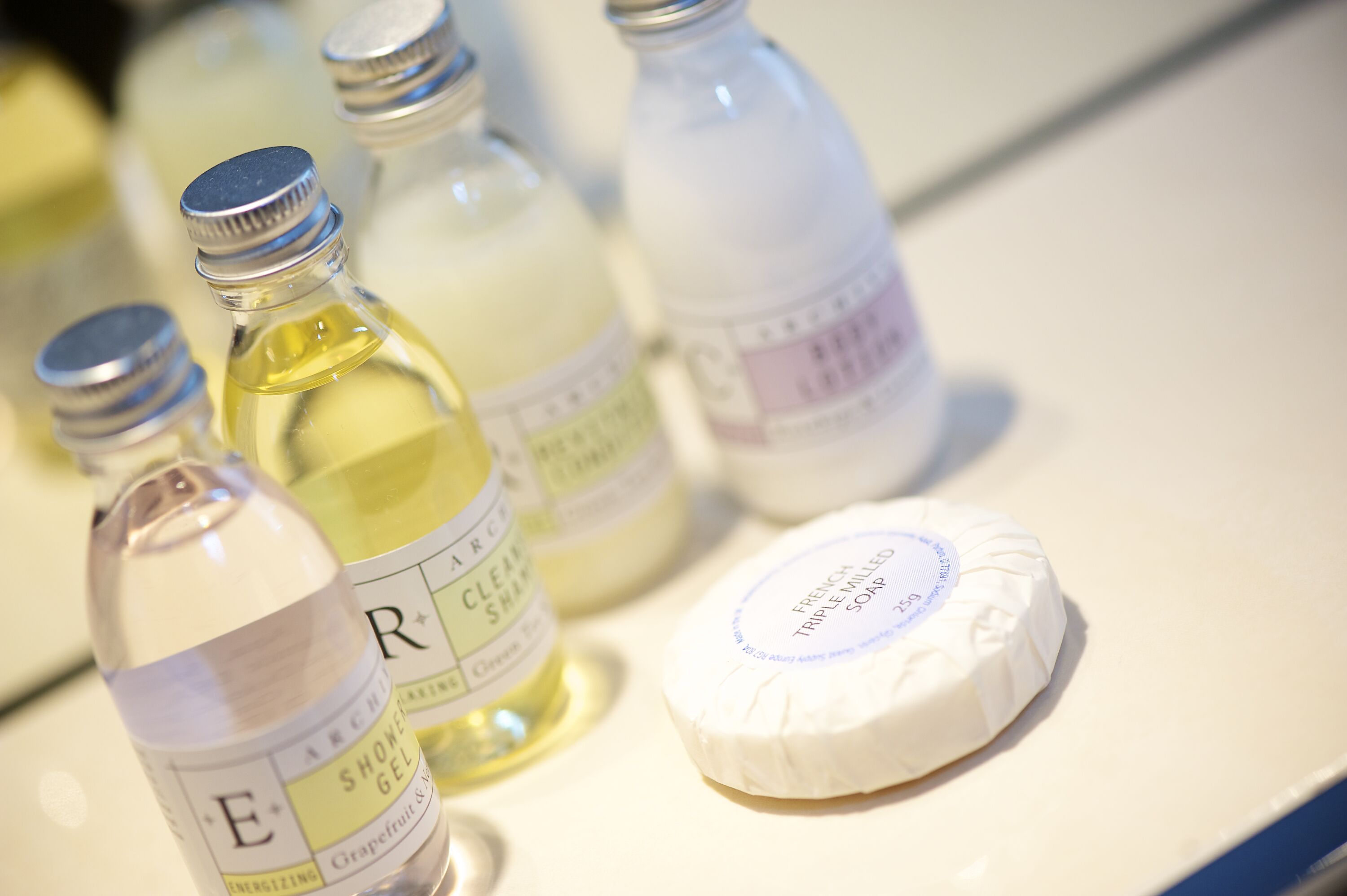 free toiletries, hair dryer, towels